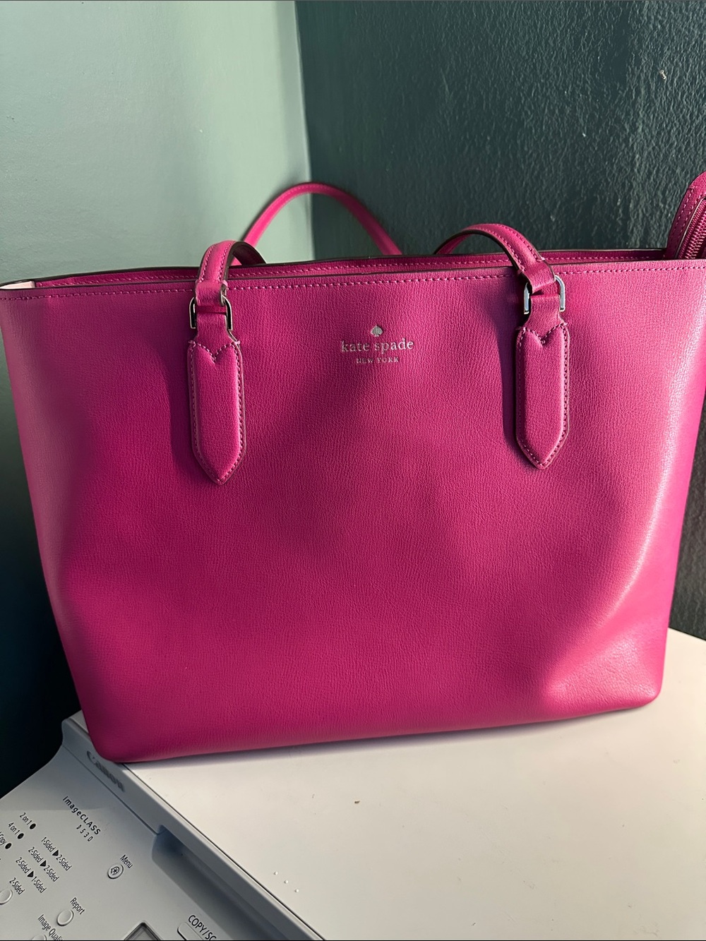 kate spade New York Pink Leather Tote Bag